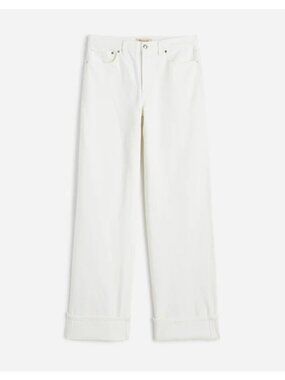 Madewell Low-Slung Baggy Jeans~Size 26~Pure White Button Fly Denim NWT L9 29